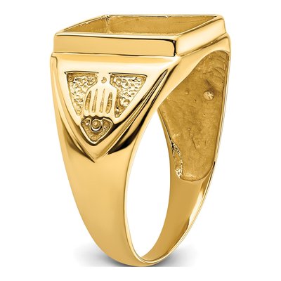 Men's 14K Yellow Gold Masonic Ring Mounting – view 7