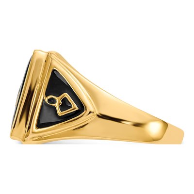 Men's 14K Yellow Gold Onyx Masonic Ring – view 4