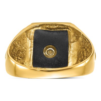 Men's 14K Yellow Gold Onyx Masonic Ring – view 6