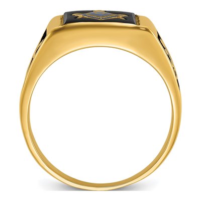 Men's 14K Yellow Gold Onyx Masonic Ring Mounting – view 3