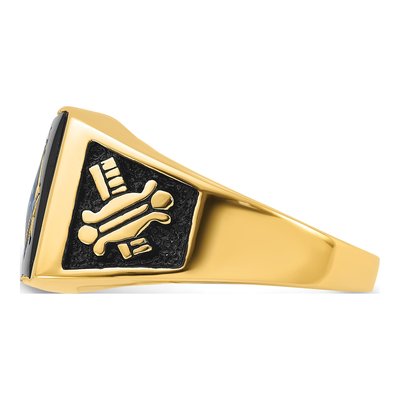 Men's 14K Yellow Gold Onyx Masonic Ring Mounting – view 5