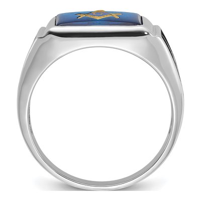Men's 14K White Gold Masonic Ring – view 3