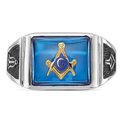 Men's 14K White Gold Masonic Ring – view 5