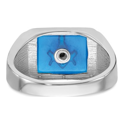 Men's 14K White Gold Masonic Ring – view 6