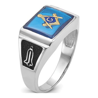 Men's 14K White Gold Masonic Ring – view 7