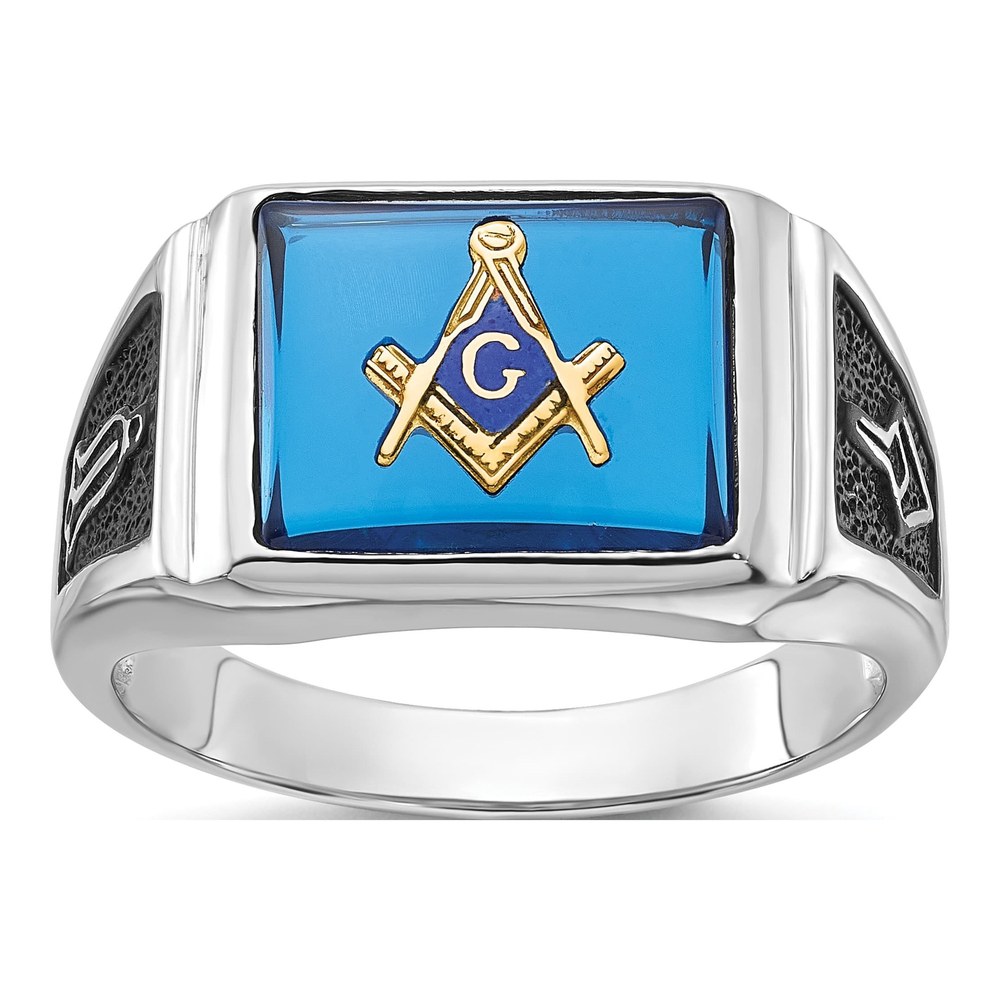 Men's 14K White Gold Masonic Ring