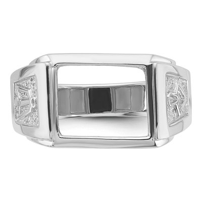 Men's 14K White Gold Masonic Ring Mounting – view 4