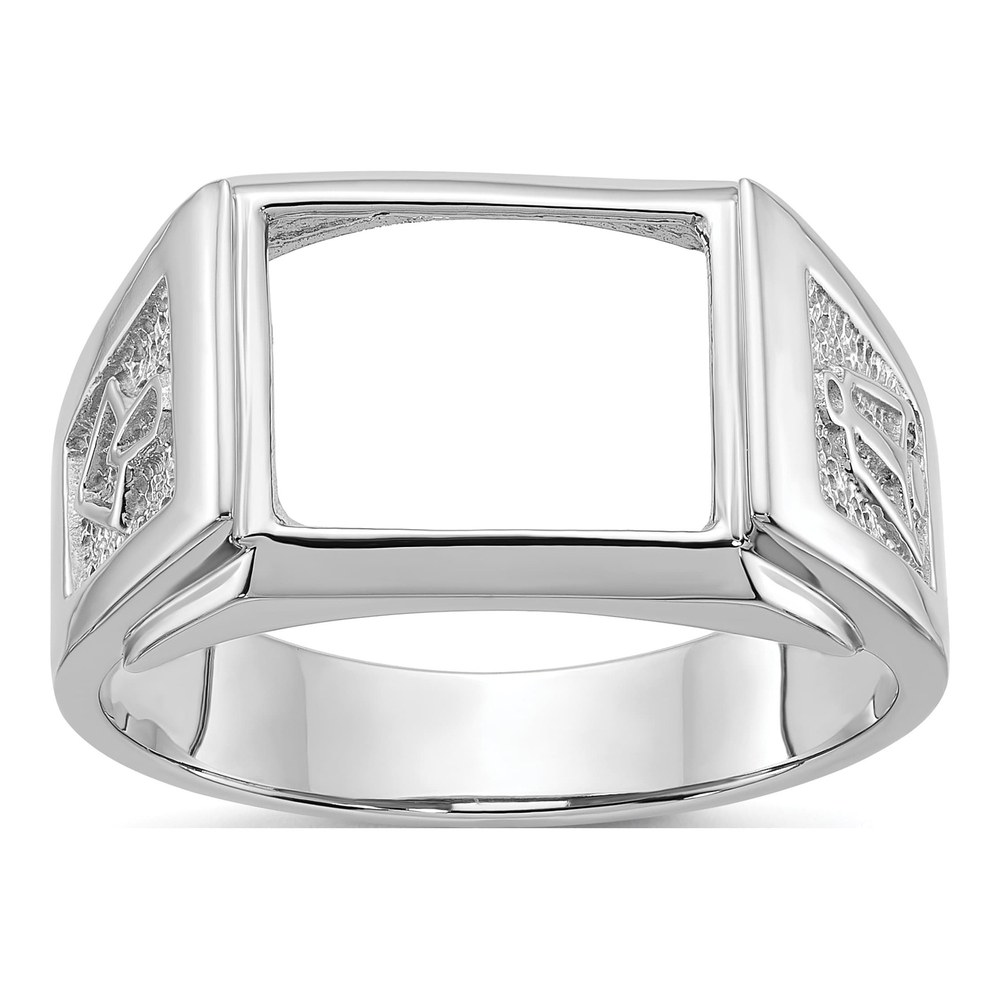 Men's 14K White Gold Masonic Ring Mounting