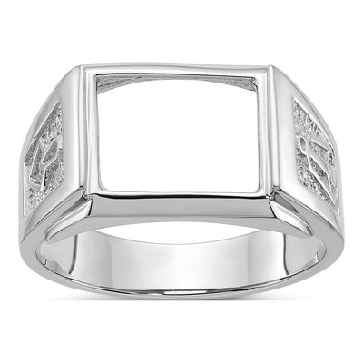 Men's 14K White Gold Masonic Ring Mounting