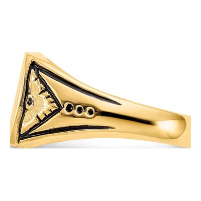 14K Yellow Gold Square Antiqued Signet Ring – view 5