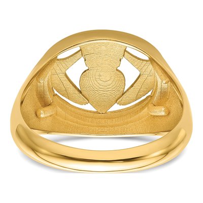 Men's 14K Yellow Gold Claddagh Ring Mounting – view 5