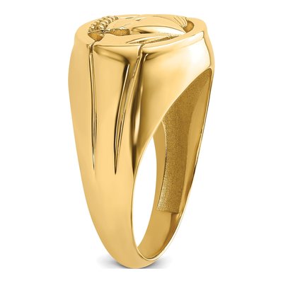 Men's 14K Yellow Gold Claddagh Ring Mounting – view 6