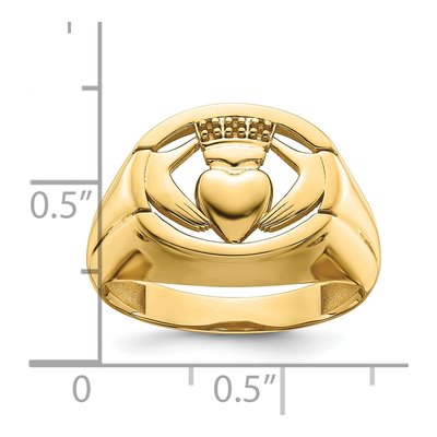 Men's 14K Yellow Gold Claddagh Ring Mounting – view 7