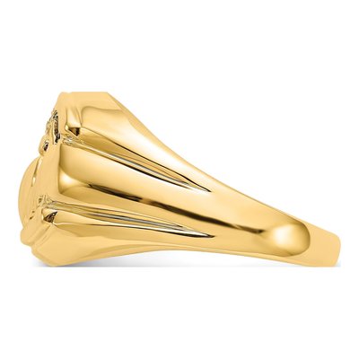 Men's 14K Yellow Gold Onyx & Diamond Claddagh Ring – view 5