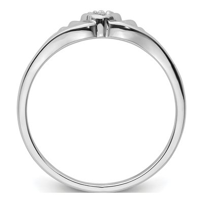 14K White Gold Diamond Heart Ring Mounting – view 3