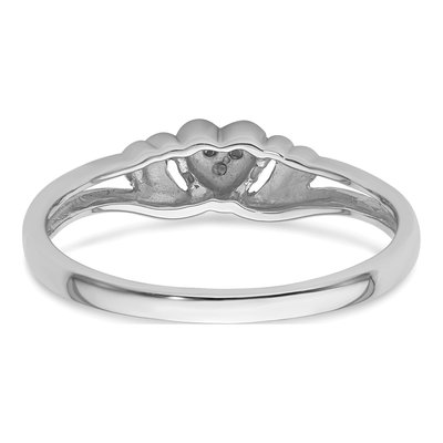 14K White Gold Diamond Heart Ring Mounting – view 4