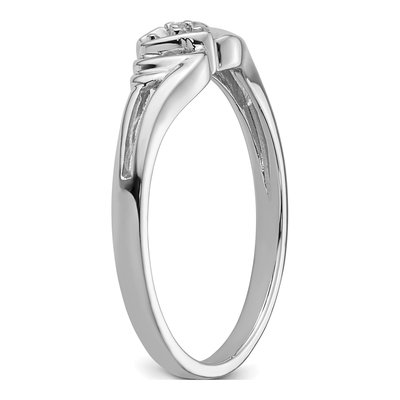 14K White Gold Diamond Heart Ring Mounting – view 5