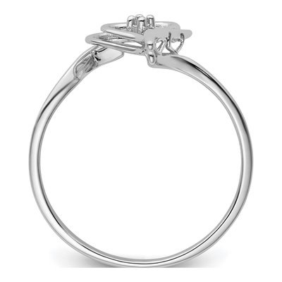 14K White Gold Heart Ring Mounting – view 3
