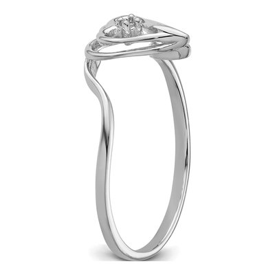 14K White Gold Heart Ring Mounting – view 5