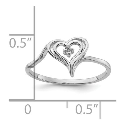 14K White Gold Heart Ring Mounting – view 6