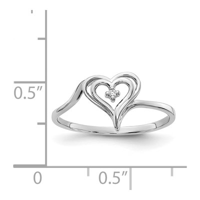14K White Gold Diamond Heart Ring – view 3