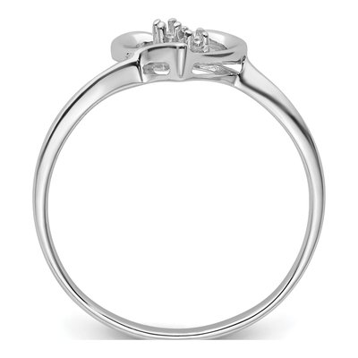 14K White Gold Diamond Heart Ring Mounting – view 3
