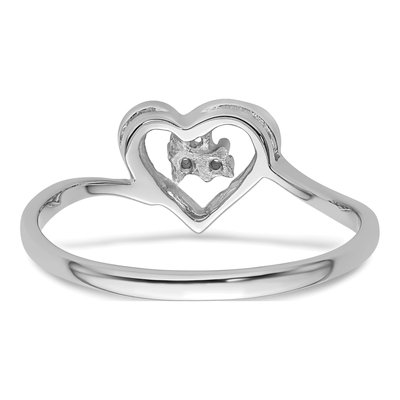 14K White Gold Diamond Heart Ring Mounting – view 4