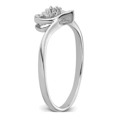 14K White Gold Diamond Heart Ring Mounting – view 5