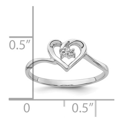 14K White Gold Diamond Heart Ring Mounting – view 6