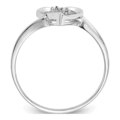 14K White Gold Diamond Heart Ring – view 2