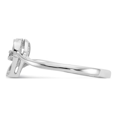 14K White Gold Diamond Heart Ring – view 3