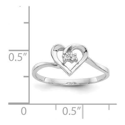 14K White Gold Diamond Heart Ring – view 5