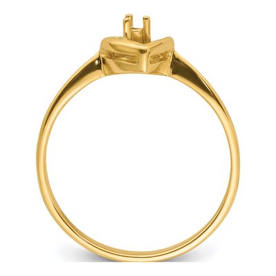 14K Yellow Gold Heart Ring Mounting – view 3