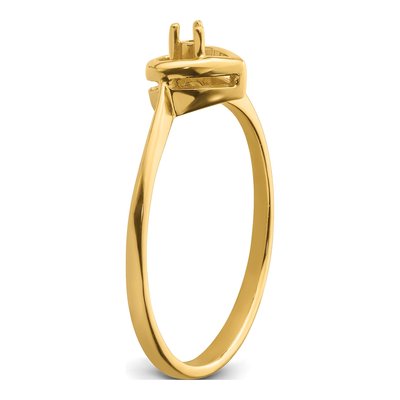 14K Yellow Gold Heart Ring Mounting – view 5