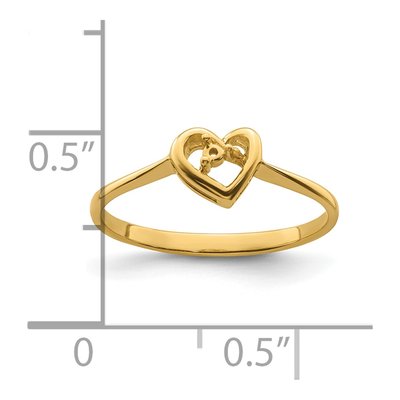 14K Yellow Gold Heart Ring Mounting – view 6