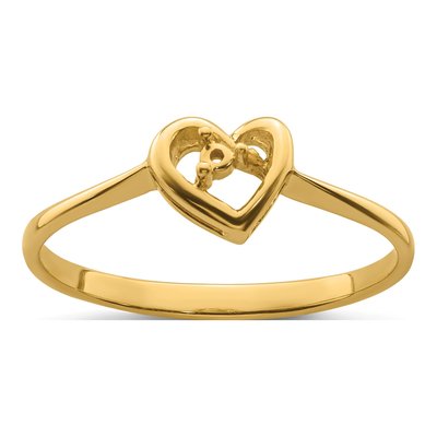 14K Yellow Gold Heart Ring Mounting