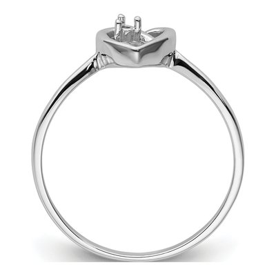 14K White Gold Diamond Heart Ring Mounting – view 3