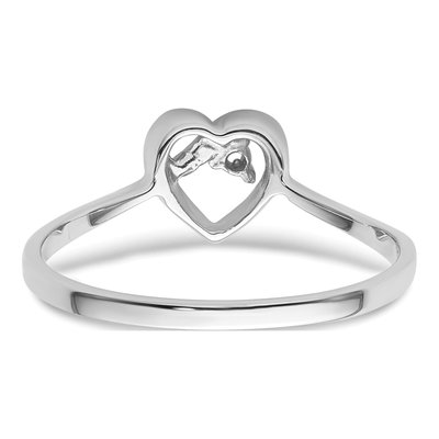 14K White Gold Diamond Heart Ring Mounting – view 4