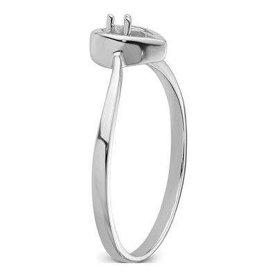 14K White Gold Diamond Heart Ring Mounting – view 5