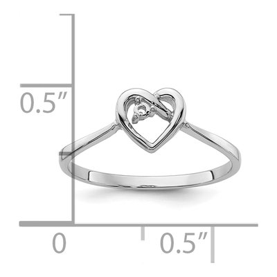 14K White Gold Diamond Heart Ring Mounting – view 6