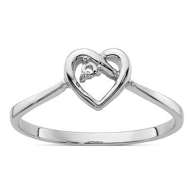 14K White Gold Diamond Heart Ring Mounting