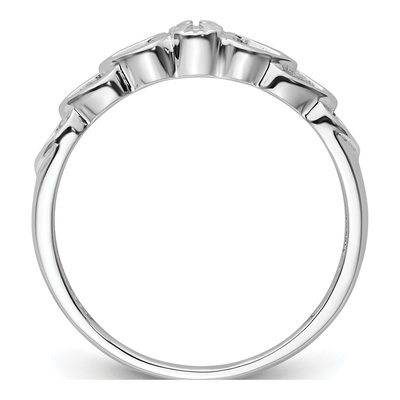 14K White Gold Diamond Heart Ring Mounting – view 3