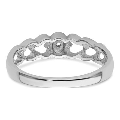 14K White Gold Diamond Heart Ring Mounting – view 4