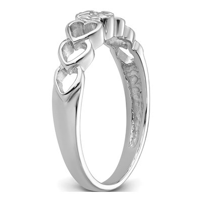 14K White Gold Diamond Heart Ring Mounting – view 5