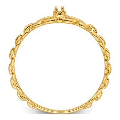 14K Yellow Gold Diamond Heart Ring Mounting – view 3