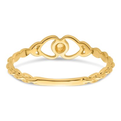 14K Yellow Gold Diamond Heart Ring Mounting – view 4
