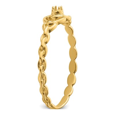 14K Yellow Gold Diamond Heart Ring Mounting – view 5
