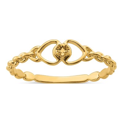 14K Yellow Gold Diamond Heart Ring Mounting