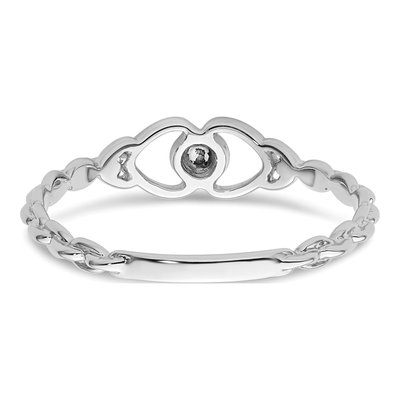 14K White Gold Diamond Heart Ring Mounting – view 4