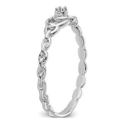 14K White Gold Diamond Heart Ring Mounting – view 5